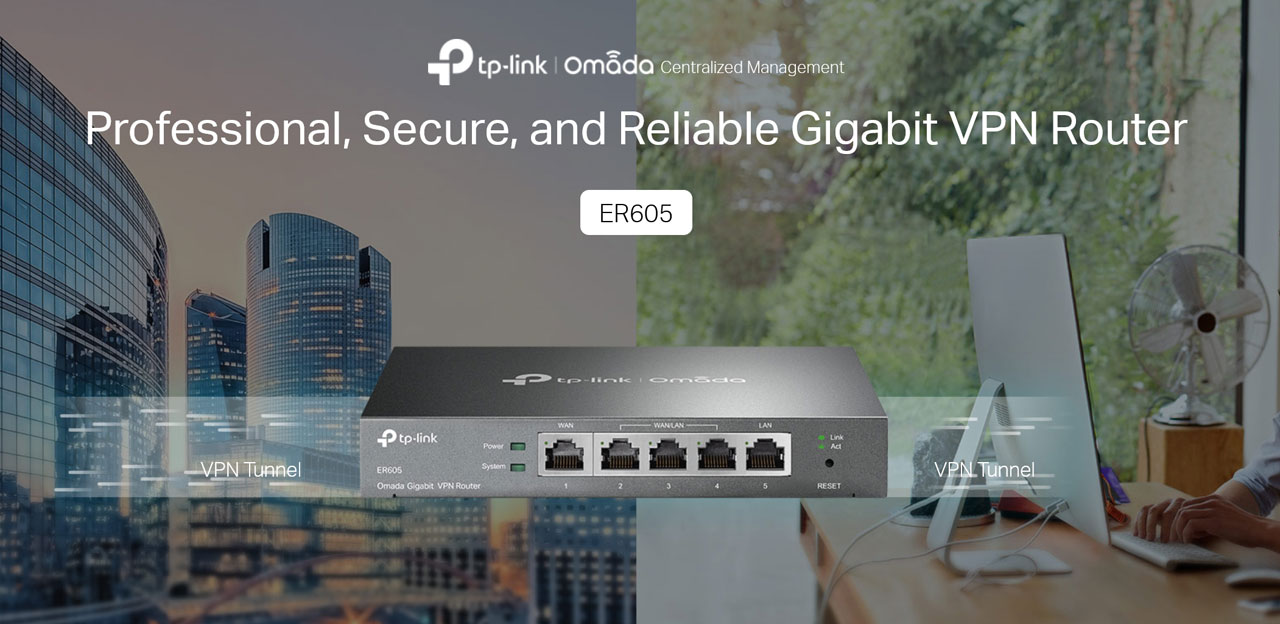TPLink ER605 (TLER605) MultiWAN Wired VPN Router Up to 4 Gigabit